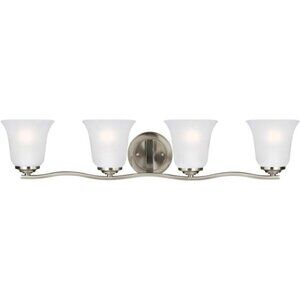 Sea Gull Generation Lighting 4439004-962 Four Light Wall/Bath,Brushed Nickel, 32